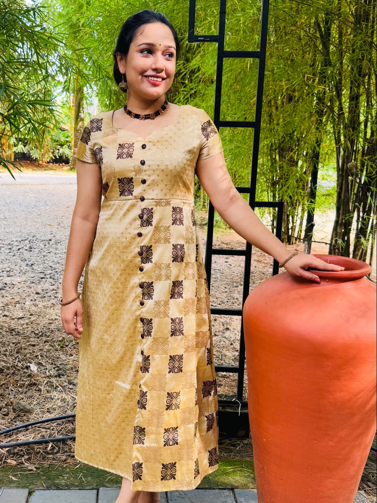 Onam Frock With Embroidery