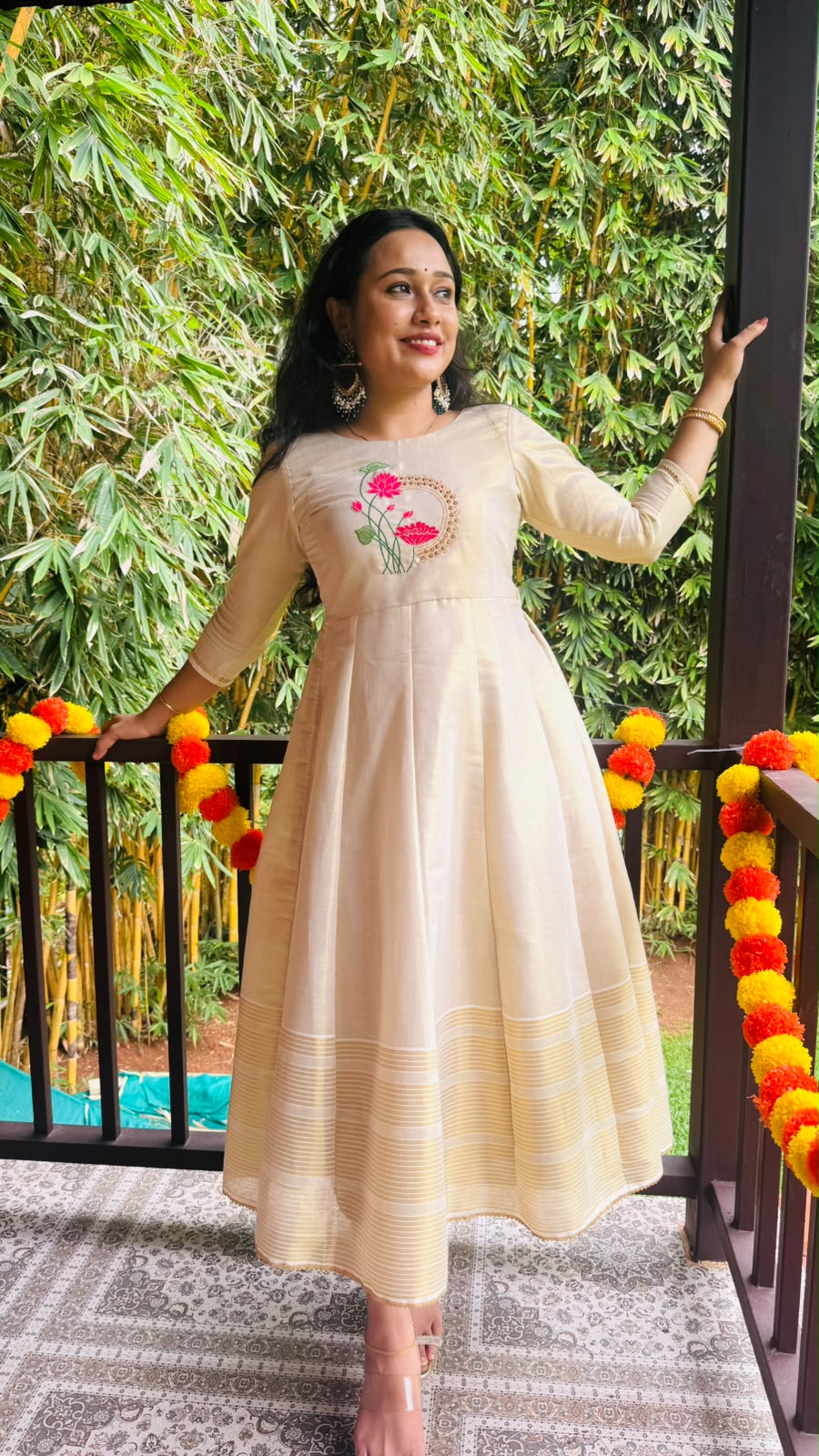 Onam Panel  Cut Frock